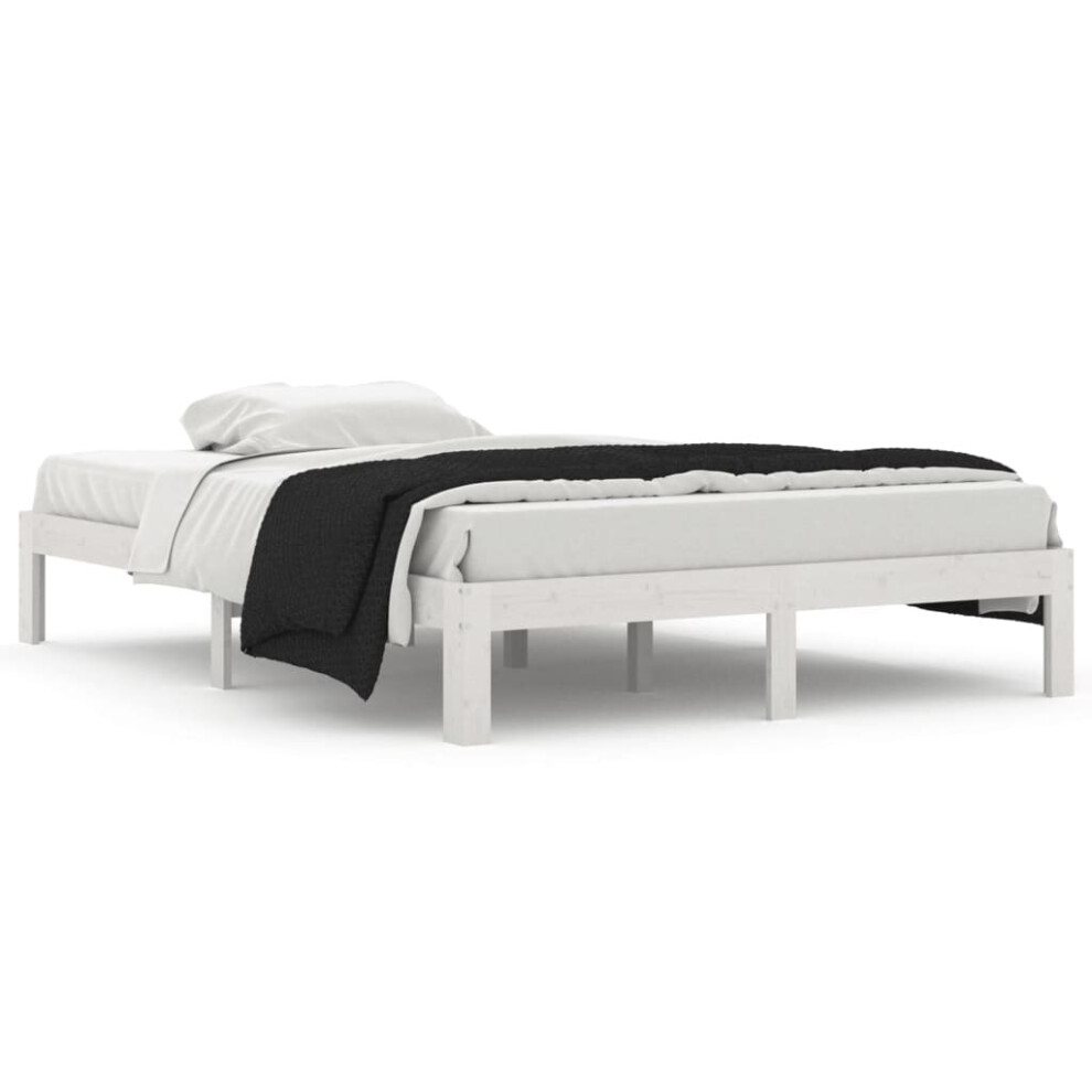 Vidaxl (White, 140 X 200 Cm) Solid Wood Pine Bed Frame Bed Base Furniture Multi Colours Multi Sizes