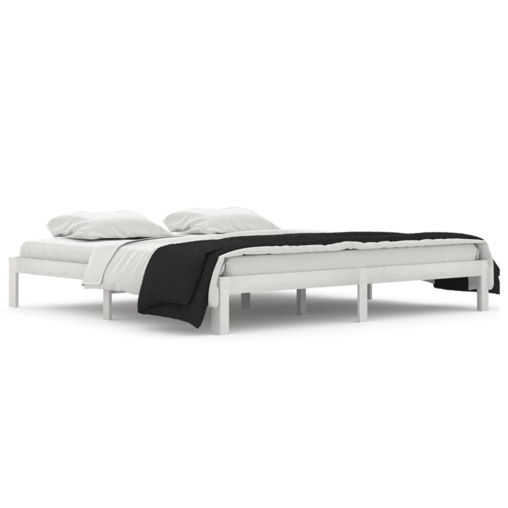Vidaxl (White, 200 X 200 Cm) Solid Wood Pine Bed Frame Bed Base Furniture Multi Colours Multi Sizes