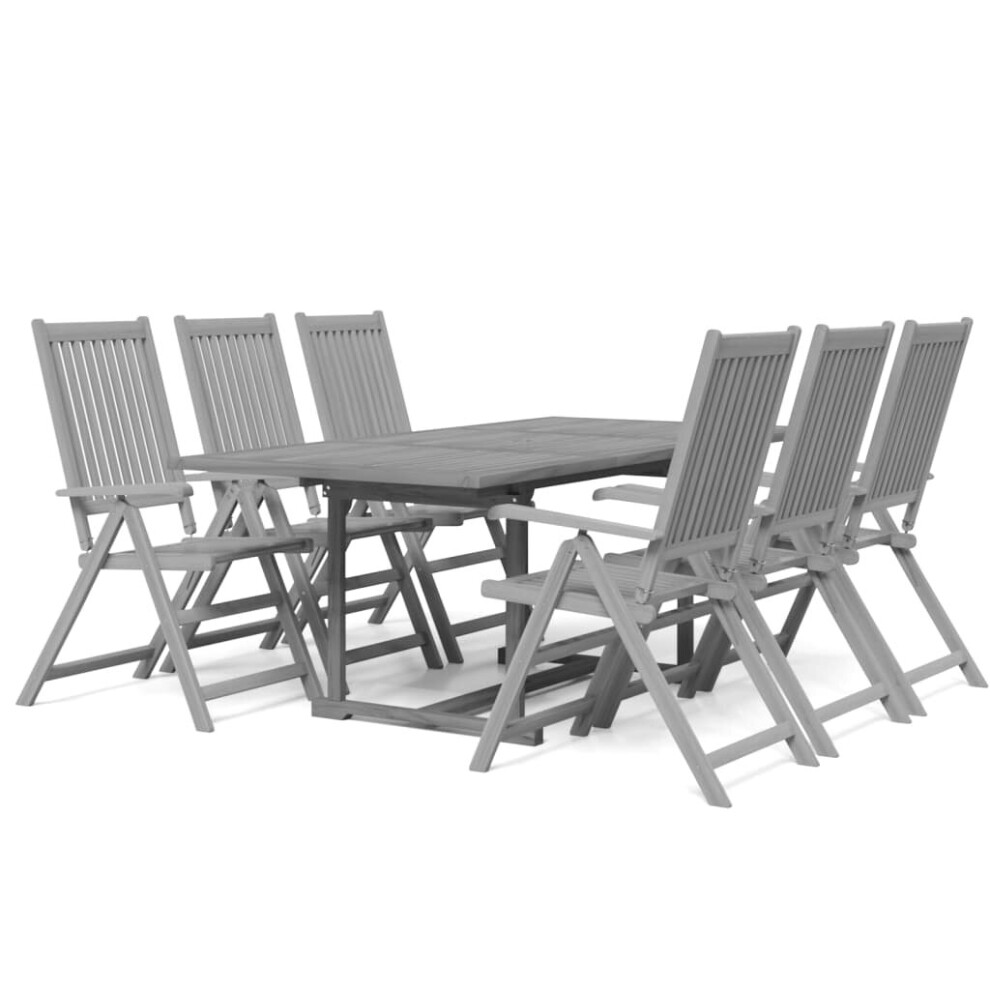 Vidaxl (7) Solid Acacia Wood Garden Dining Set Outdoor Oval/Rectangular 5/7 Piece