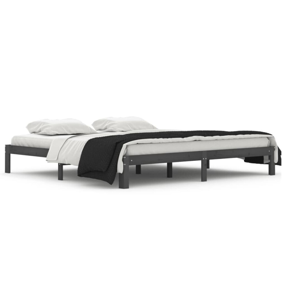 Vidaxl (Grey, 200 X 200 Cm) Solid Wood Pine Bed Frame Bed Base Furniture Multi Colours Multi Sizes