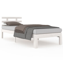 (white, 100 x 200 cm) vidaXL Bed Frame Home Wooden Bedroom Bedstead Platform Bed Base Solid Wood