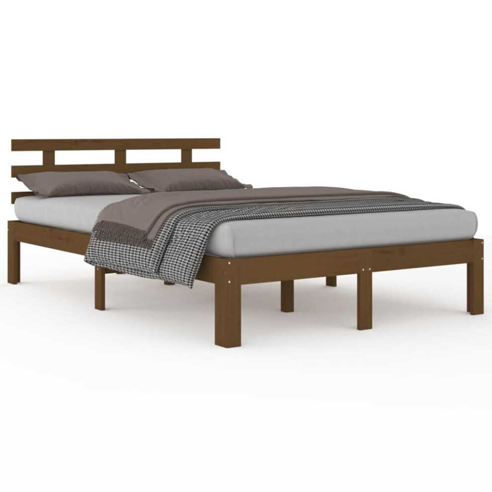 (honey brown, 200 x 200 cm) vidaXL Bed Frame Home Wooden Bedroom Bedstead Platform Bed Base Solid Wood