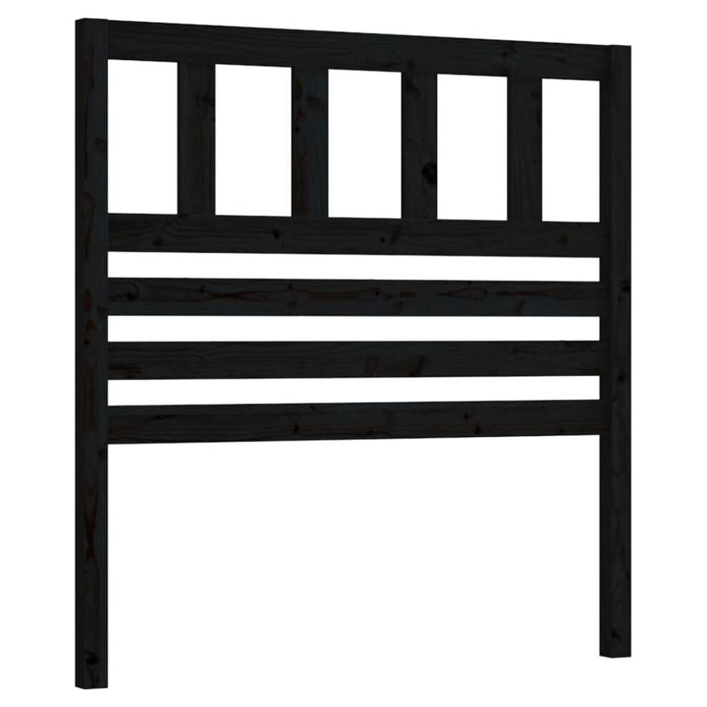Vidaxl (Black, 106 X 4 X 100 Cm) Bed Headboard Bedroom Bed Header Decorative Headboard Solid Wood Pine
