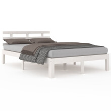 (white, 120 x 190 cm) vidaXL Bed Frame Home Wooden Bedroom Bedstead Platform Bed Base Solid Wood