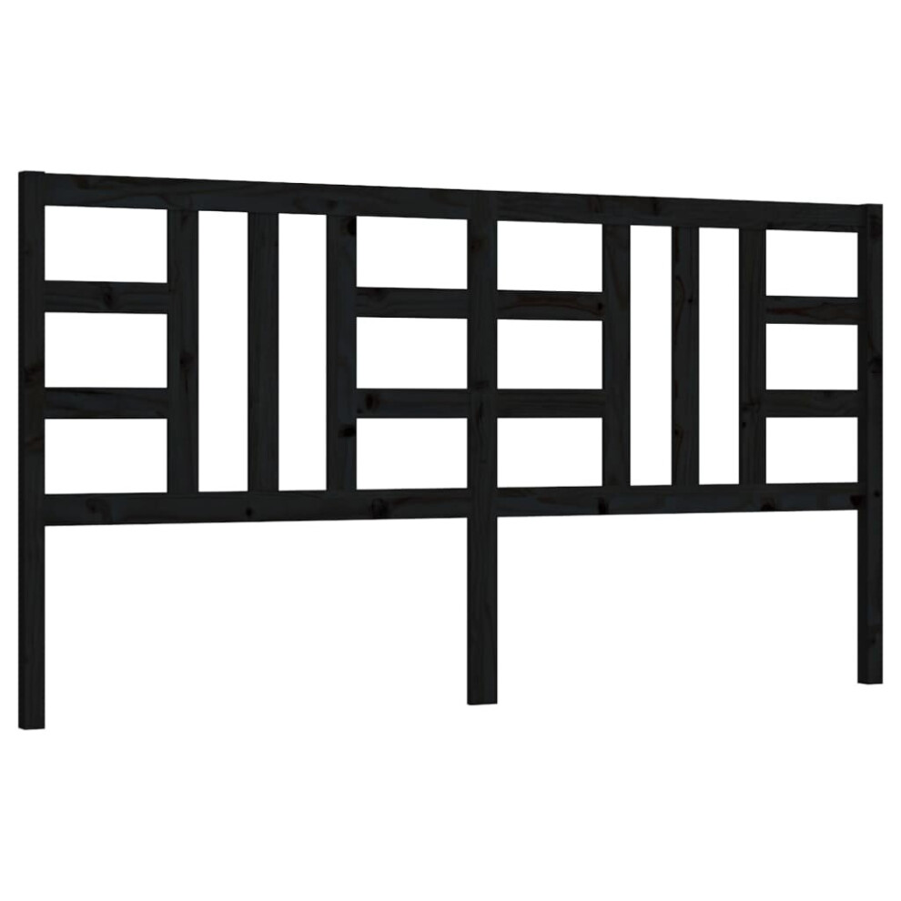 Vidaxl (, 186 X X 100 Cm) Bed Headboard Home Bedroom Decorative Bed Header Panel Solid Wood Pine Black Size 4