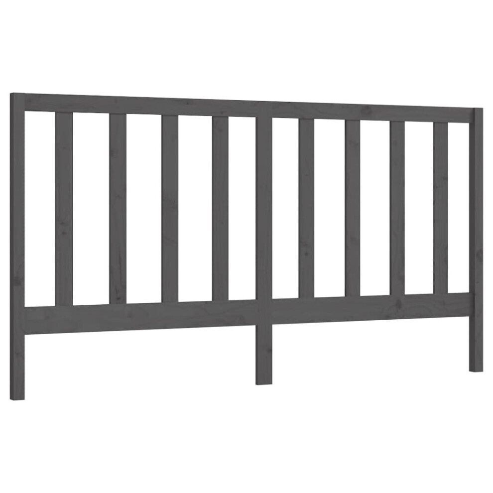 Vidaxl (Grey, 206 X 4 X 100 Cm) Solid Wood Pine Bed Headboard Home Wooden Furniture Multi Colours/Sizes