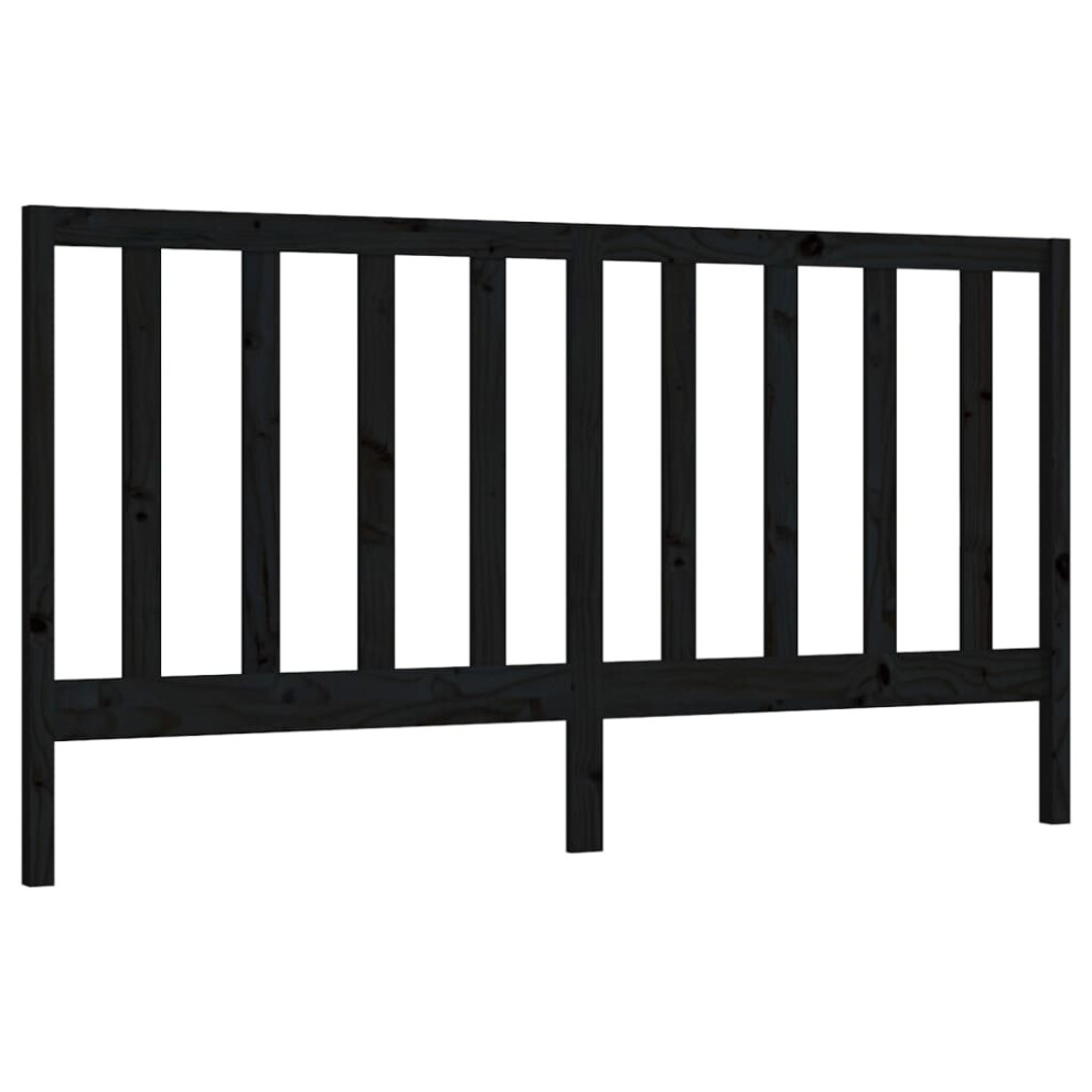 Vidaxl (Black, 186 X 4 X 100 Cm) Solid Wood Pine Bed Headboard Home Wooden Furniture Multi Colours/Sizes