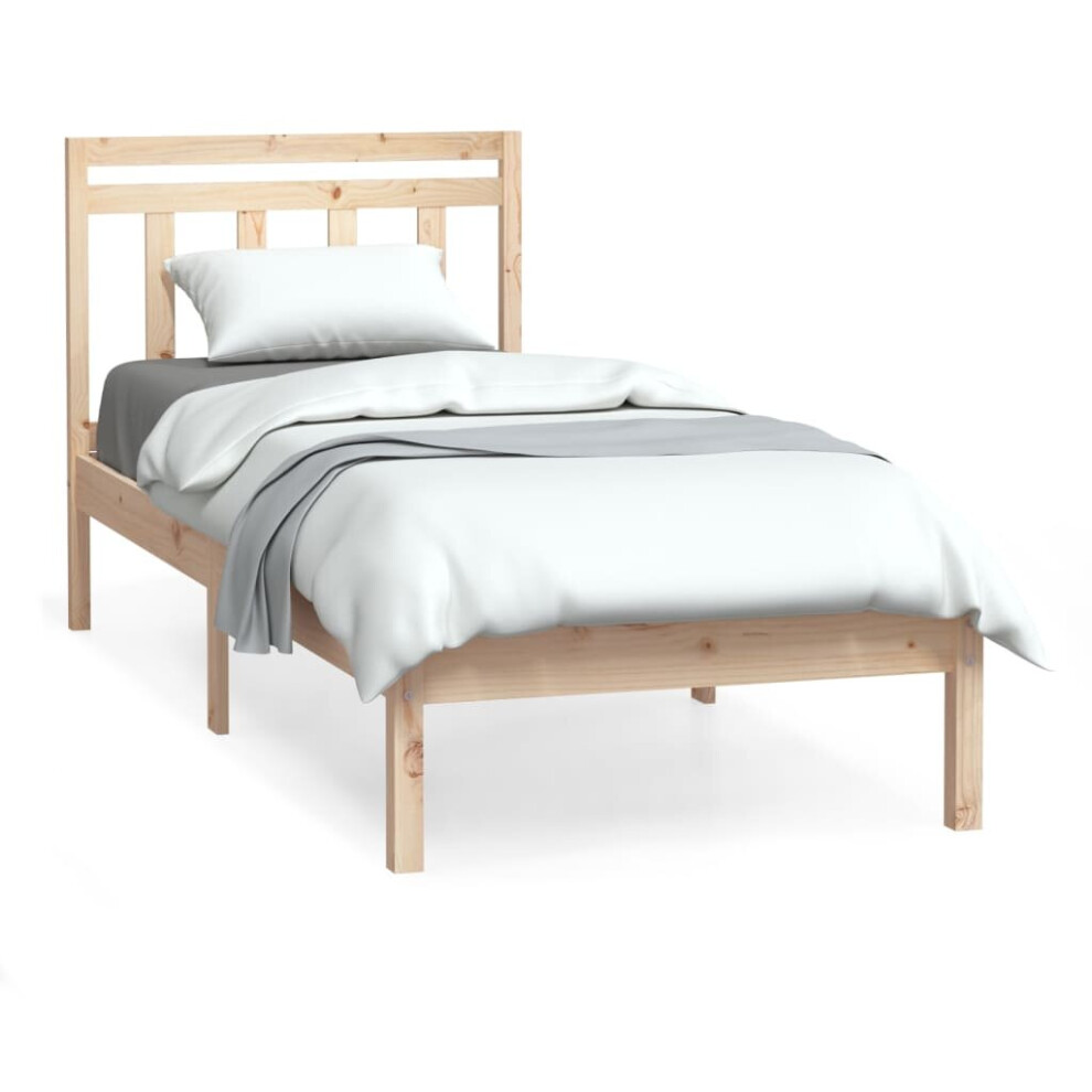 Vidaxl (Brown, 75 X 190 Cm) Bed Frame Bed Base Bedstead Bedroom Mattress Foundation Solid Wood Pine