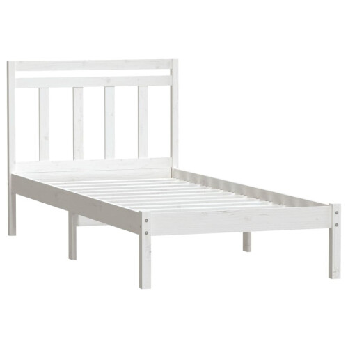 VidaXL (white, 100 x 200 cm) vidaXL Bed Frame Bed Base Bedstead Bedroom Mattress Foundation Solid Wood Pine 2