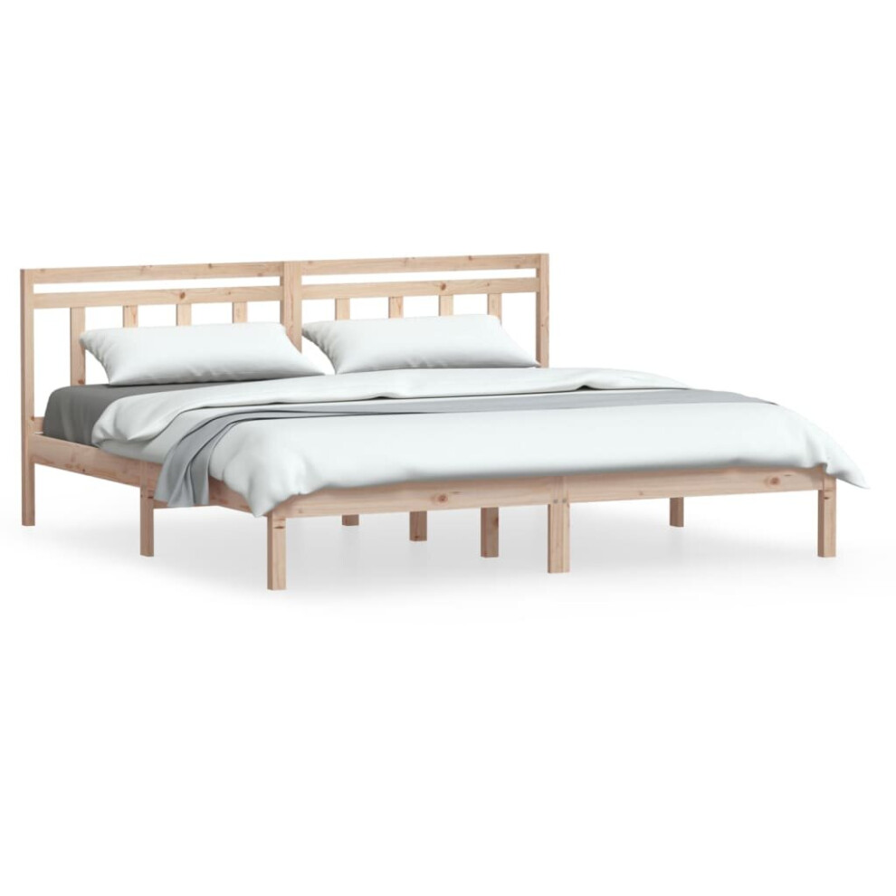Vidaxl (Brown, 160 X 200 Cm) Bed Frame Bed Base Bedstead Bedroom Mattress Foundation Solid Wood Pine