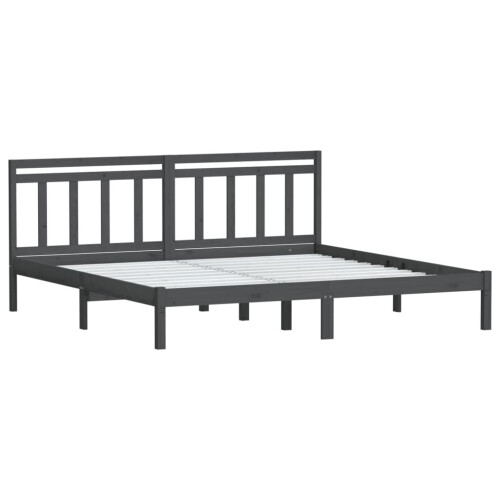 VidaXL (grey, 200 x 200 cm) vidaXL Bed Frame Bed Base Bedstead Bedroom Mattress Foundation Solid Wood Pine 2