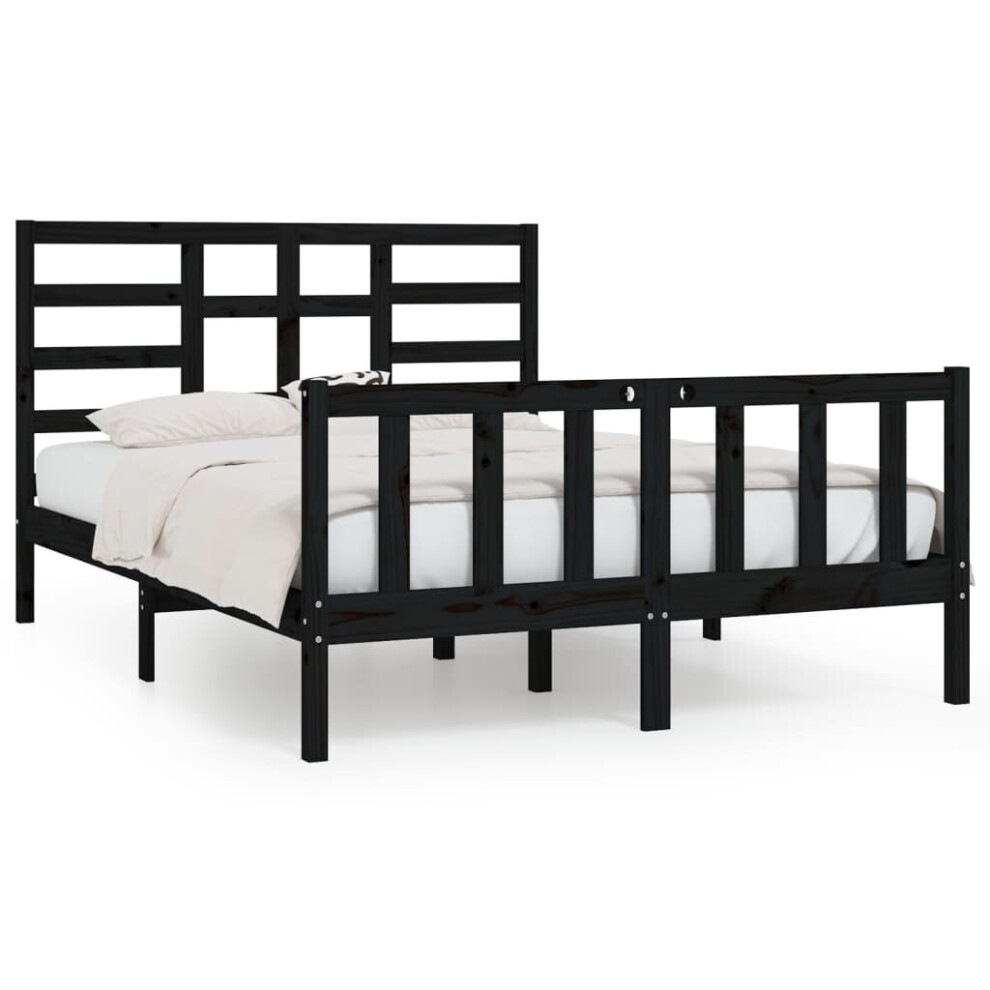 (black, 120 x 200 cm) vidaXL Solid Wood Pine Bed Frame Wooden Bedstead Bed Base Multi Colours/Sizes