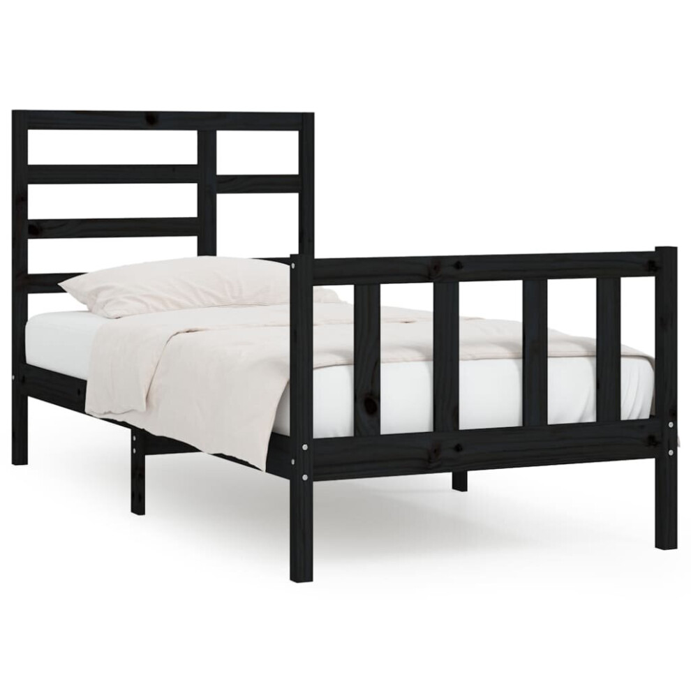 (black, 100 X 200 cm) vidaXL Solid Wood Pine Bed Frame Wooden Bedstead Bed Base Multi Colours/Sizes