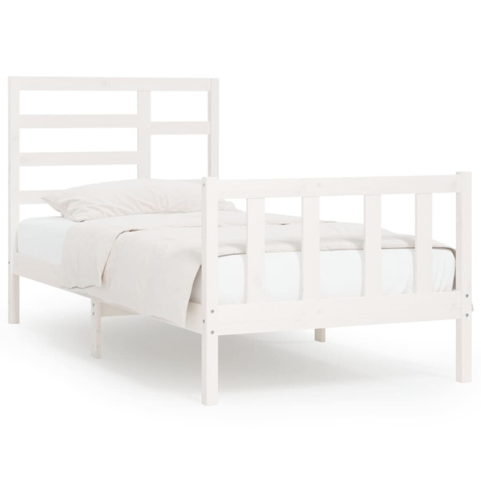 (white, 90 x 200 cm) vidaXL Solid Wood Pine Bed Frame Wooden Bedstead Bed Base Multi Colours/Sizes