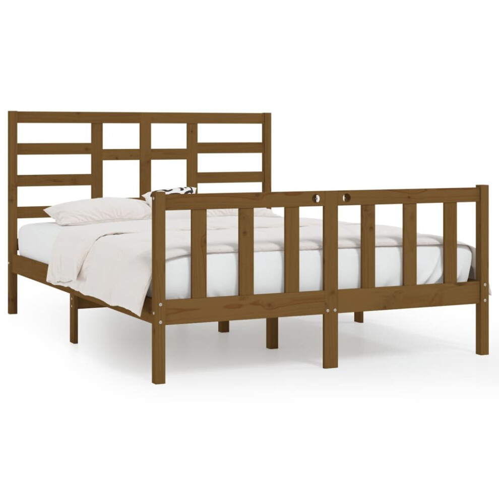 (honey brown, 150 x 200 cm) vidaXL Solid Wood Pine Bed Frame Wooden Bedstead Bed Base Multi Colours/Sizes