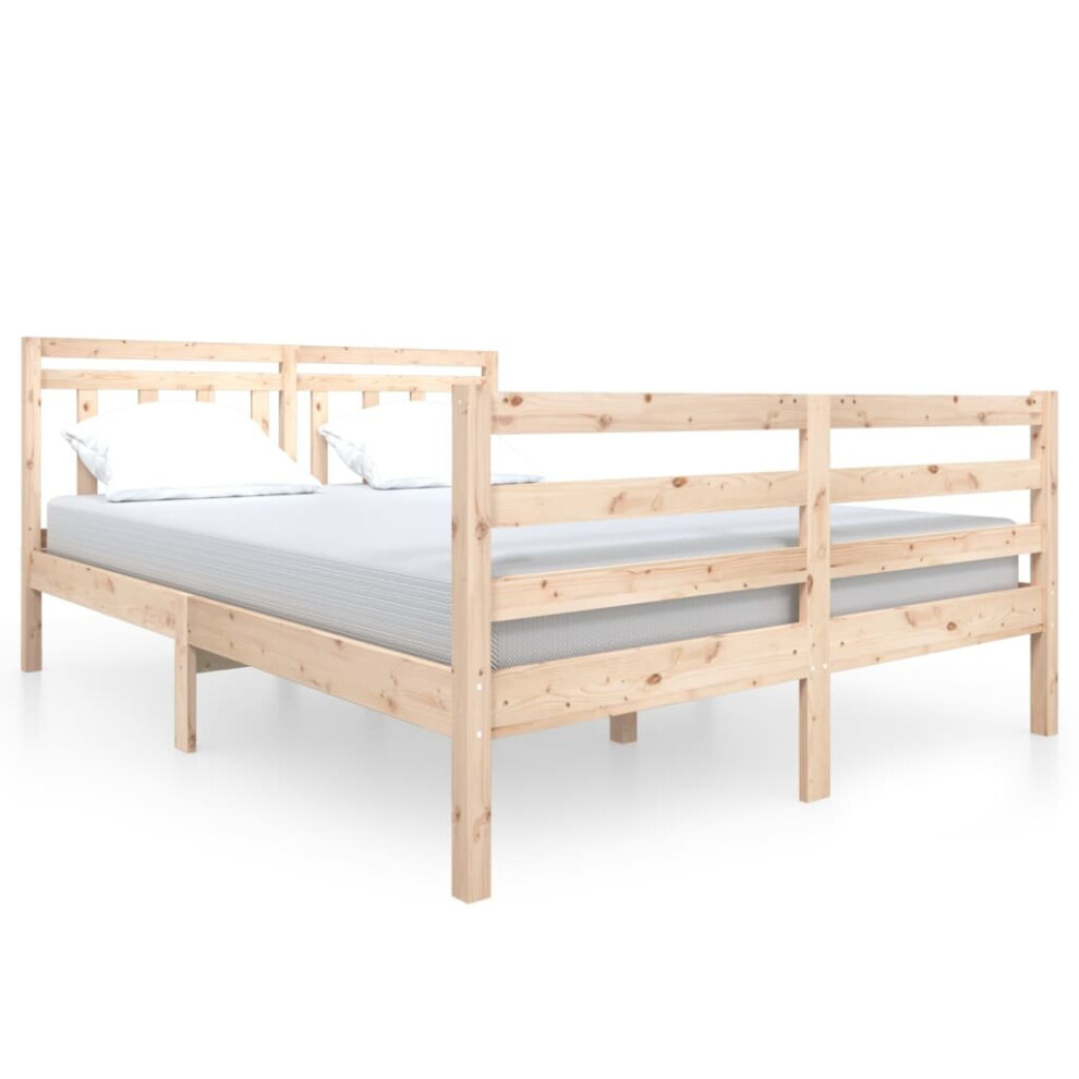 (brown, 135 x 190 cm) vidaXL Solid Wood Bed Frame Indoor Bedroom Bedstead Multi Colours Multi Sizes