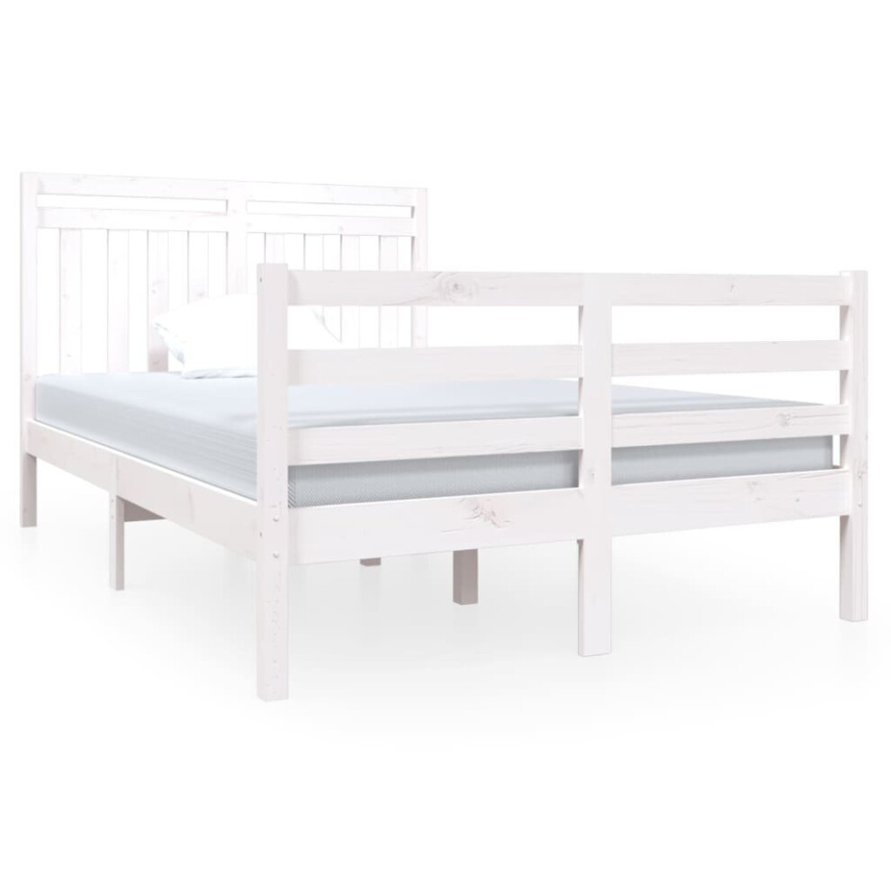 (white, 120 x 190 cm) vidaXL Solid Wood Bed Frame Indoor Bedroom Bedstead Multi Colours Multi Sizes