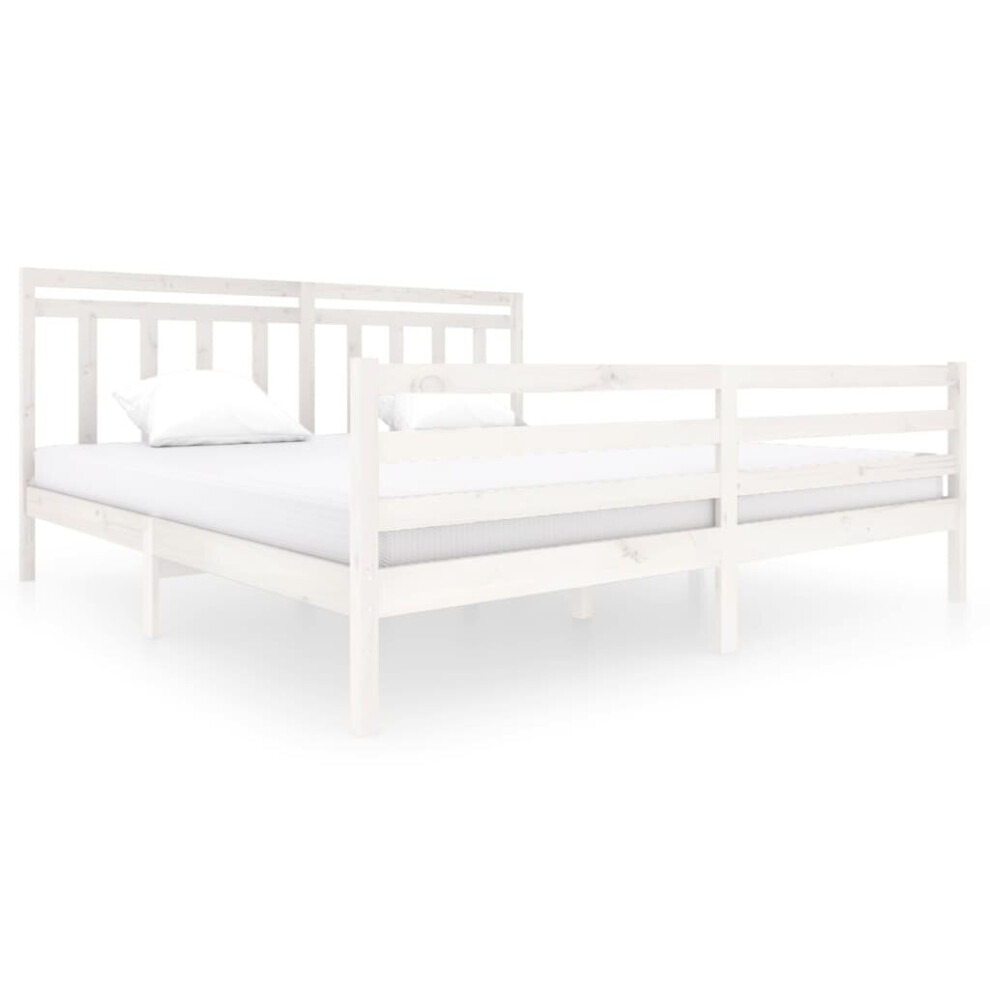 (white, 200 x 200 cm) vidaXL Solid Wood Bed Frame Indoor Bedroom Bedstead Multi Colours Multi Sizes