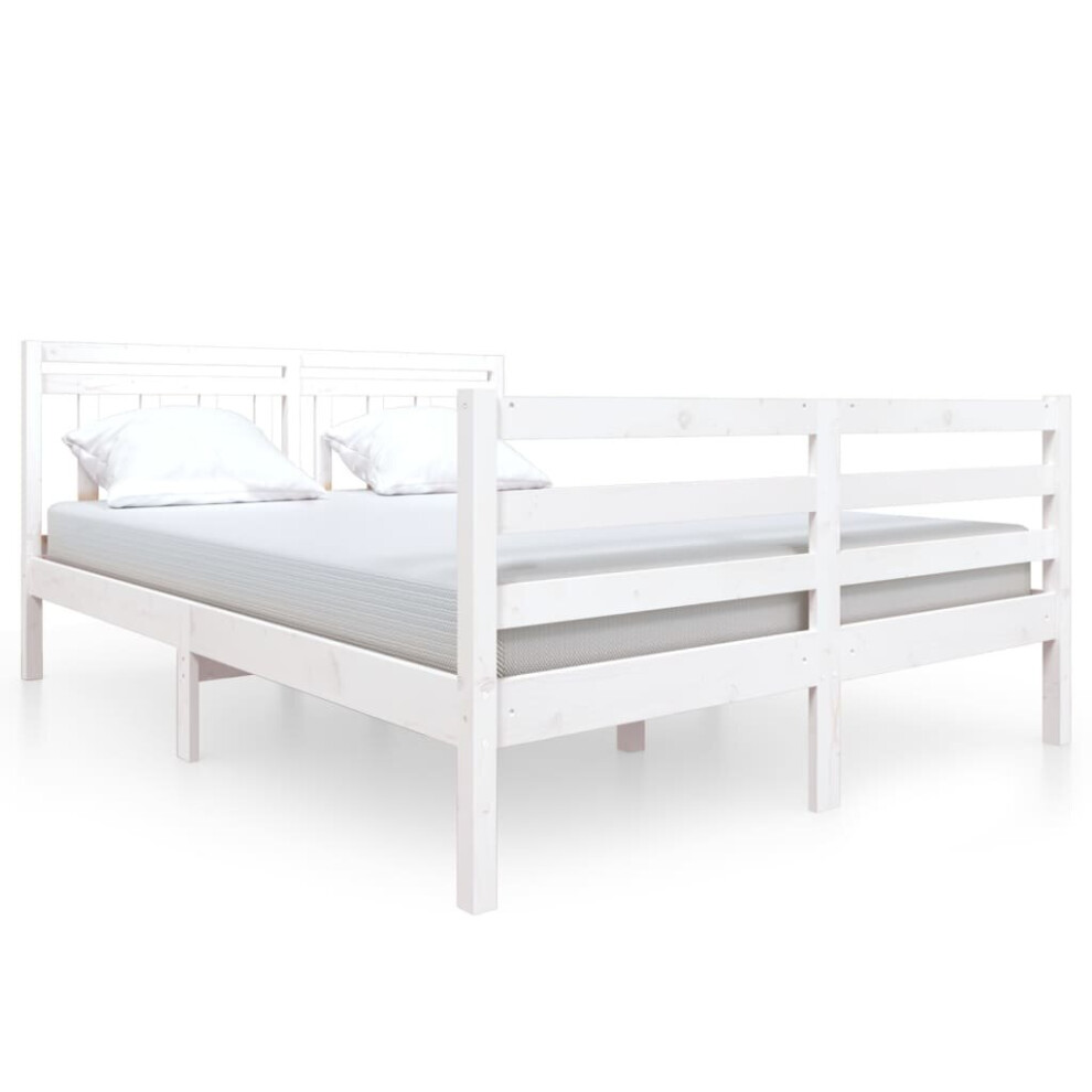 (white, 140 x 190 cm) vidaXL Solid Wood Bed Frame Indoor Bedroom Bedstead Multi Colours Multi Sizes