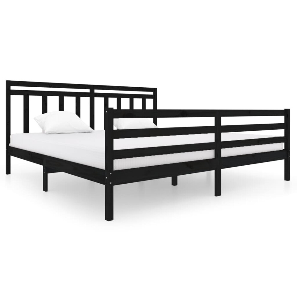 (black, 200 x 200 cm) vidaXL Solid Wood Bed Frame Indoor Bedroom Bedstead Multi Colours Multi Sizes