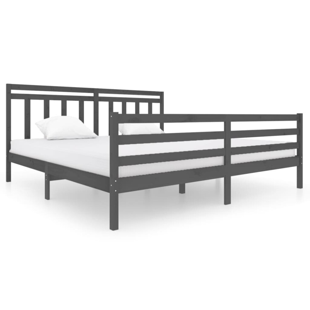 (grey, 200 x 200 cm) vidaXL Solid Wood Bed Frame Indoor Bedroom Bedstead Multi Colours Multi Sizes