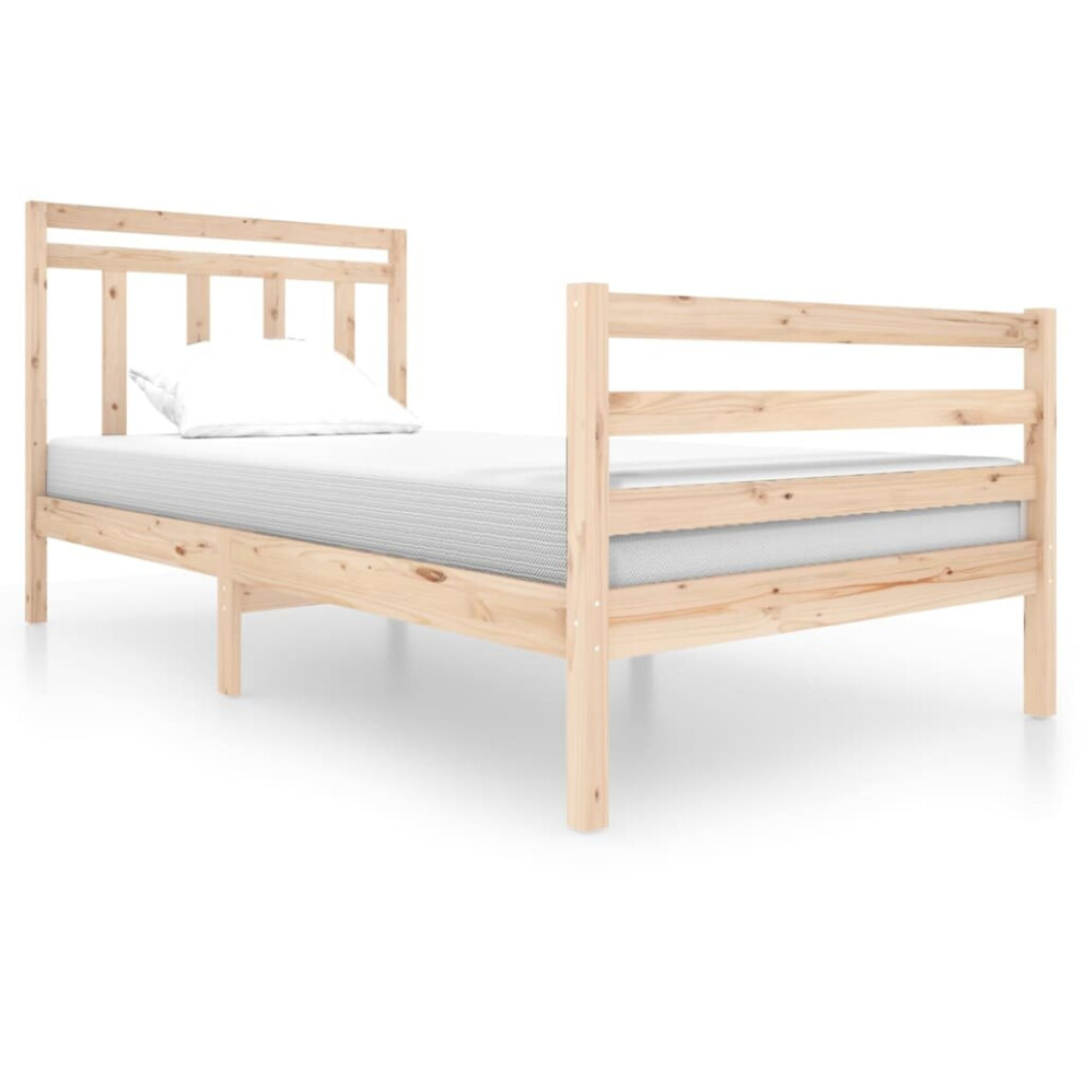 Vidaxl (Brown, 100 X 200 Cm) Bed Frame Bed Base Bedstead Bedroom Mattress Foundation Solid Wood
