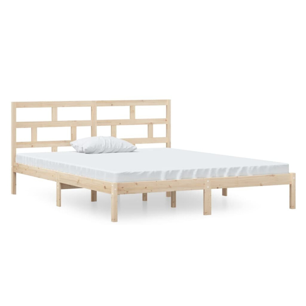 Vidaxl (Brown, 120 X 190 Cm) Bed Frame Bed Base Bedstead Bedroom Mattress Foundation Solid Wood Pine
