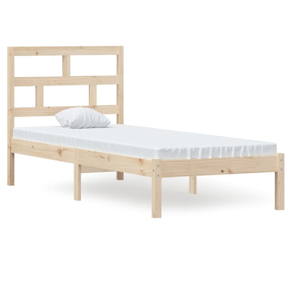 Vidaxl (Brown, 75 X 190 Cm) Bed Frame Bed Base Bedstead Bedroom Mattress Foundation Solid Wood Pine