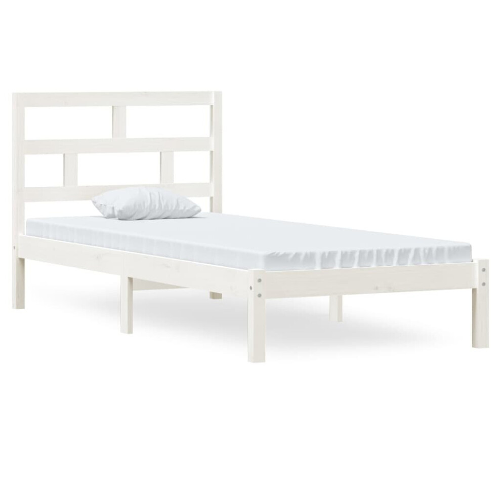 Vidaxl (White, 90 X 200 Cm) Bed Frame Bed Base Bedstead Bedroom Mattress Foundation Solid Wood Pine