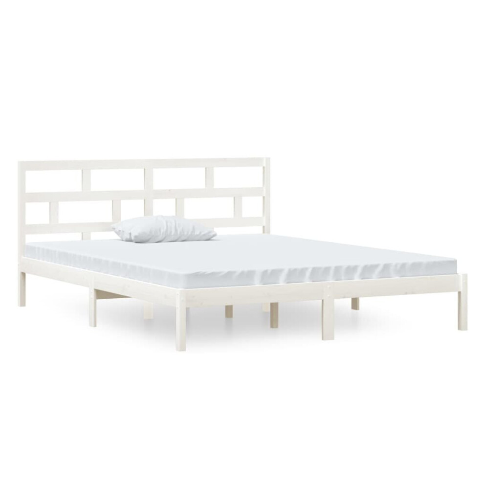 (white, 120 x 190 cm) vidaXL Bed Frame Bed Base Bedstead Bedroom Mattress Foundation Solid Wood Pine