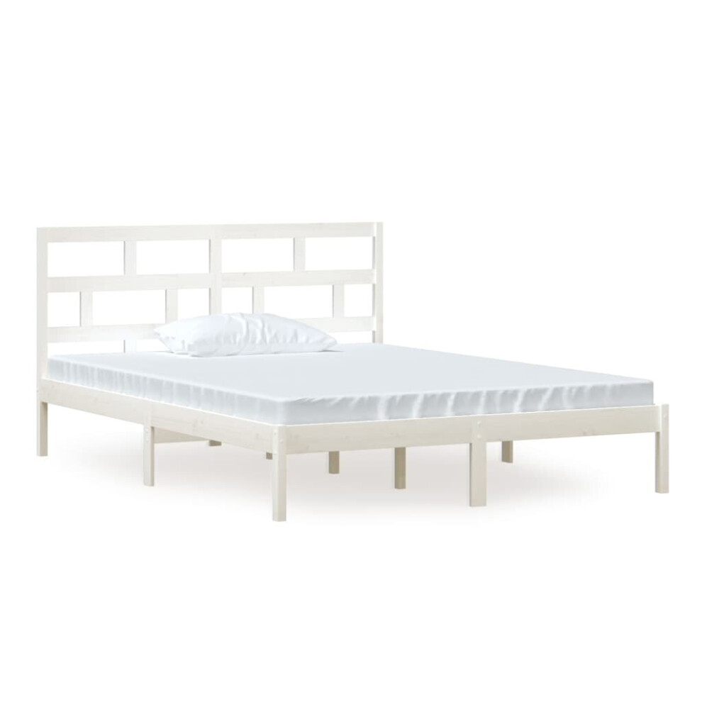 (white, 150 x 200 cm) vidaXL Solid Wood Pine Bed Frame Bedstead Bed Base Multi Colours Multi Sizes