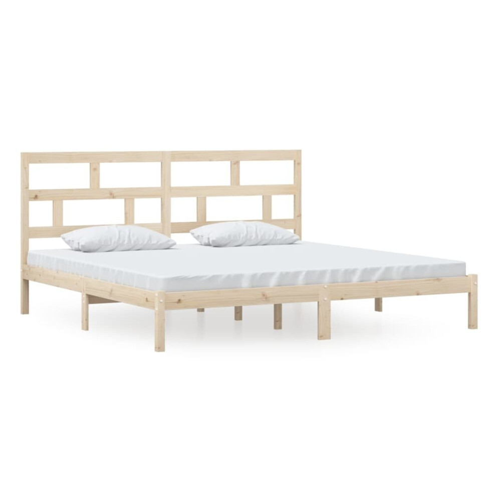 Vidaxl (Brown, 200 X 200 Cm) Bed Frame Bed Base Bedstead Bedroom Mattress Foundation Solid Wood Pine