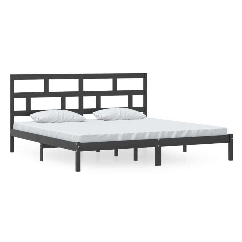 Vidaxl (Black, 200 X 200 Cm) Bed Frame Bed Base Bedstead Bedroom Mattress Foundation Solid Wood Pine