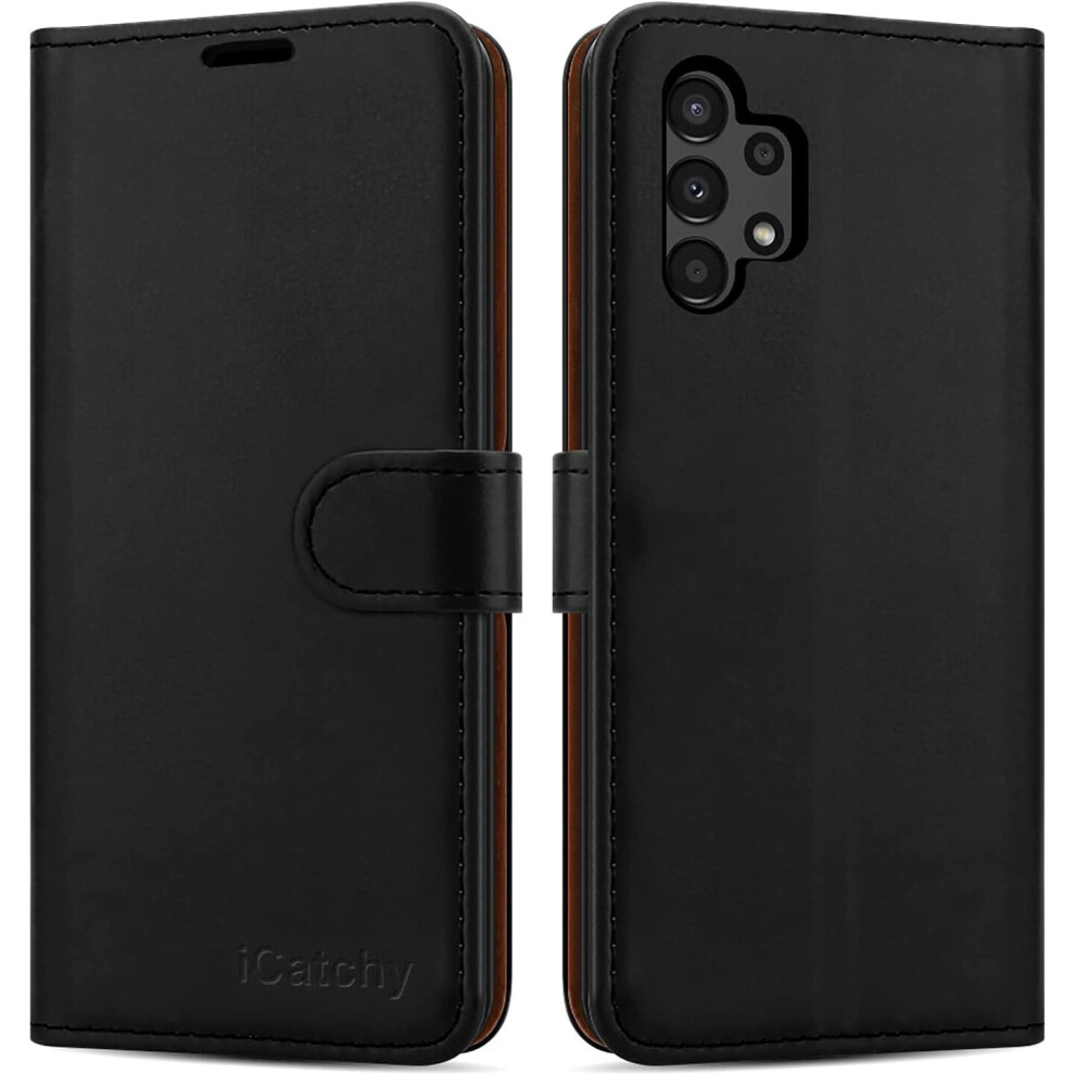 (Black) Samsung Galaxy A13 4G Phone Wallet Leather Case Black 5056298016860