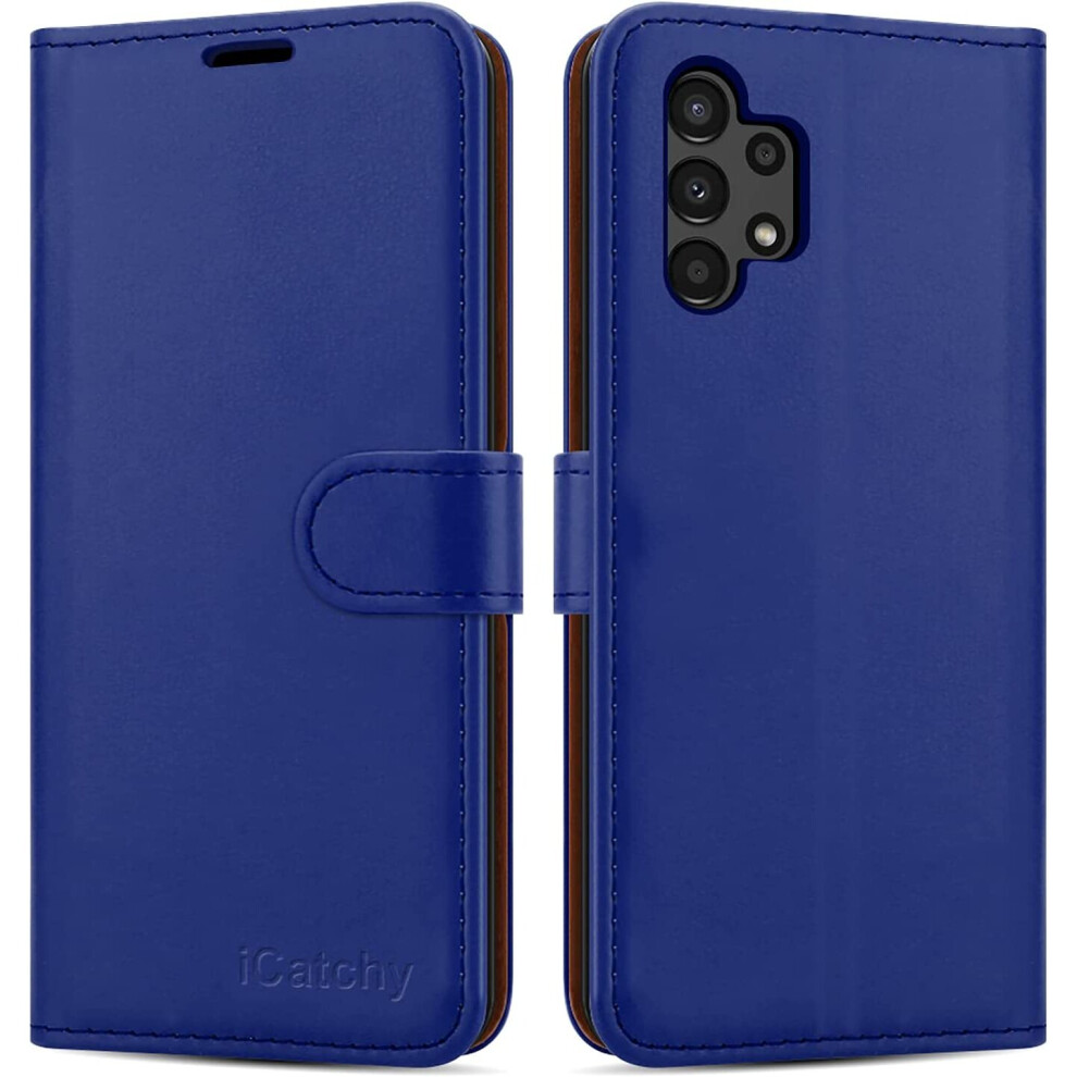 Icatchy (Blue) Samsung Galaxy A13 4G Phone Wallet Leather Case Blue