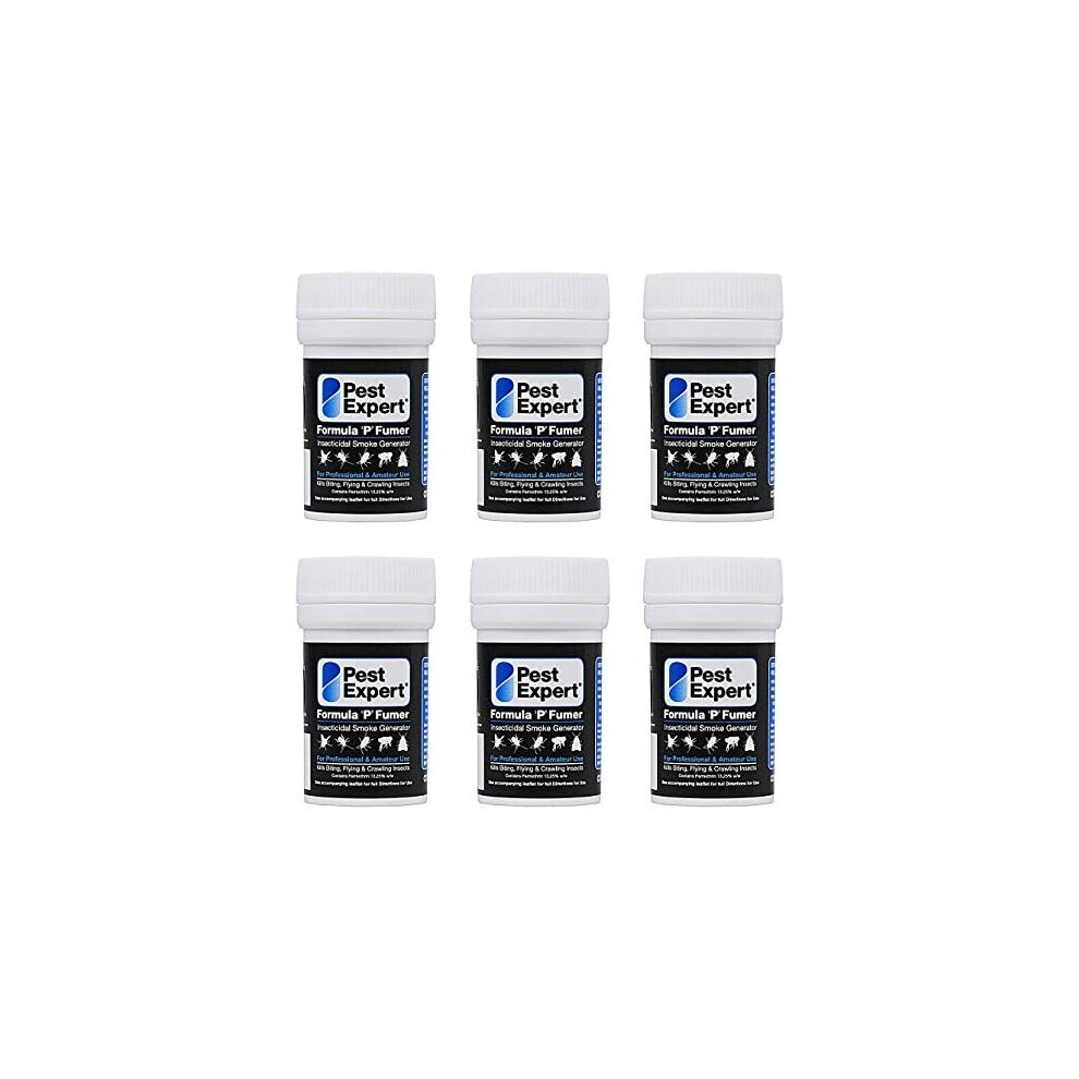 Pest Expert Carpet Moth Killer Smoke Bombs 6 X 3.5G - Formula 'P' Fumer Moth Fumigator (Hse Approved And Tested ? Professional Strength Product)