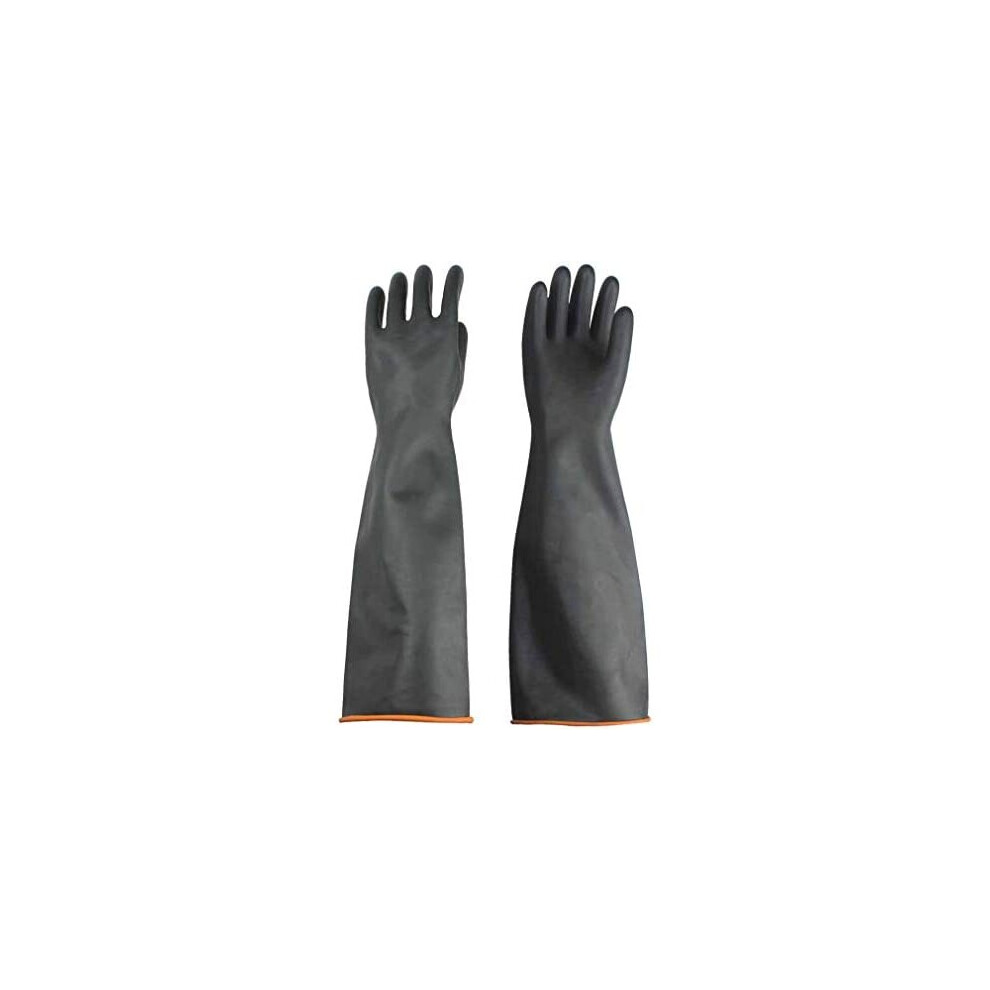 Chemical Protective Gloves For Men-Industrial Chemical Gloves Long Waterproof Gloves-Pond Gloves-Heavy Duty Acid-Alkali Work Gauntlets Gloves (22") 778299507554