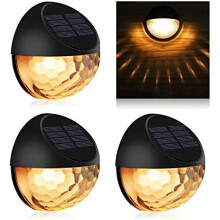 Solar Fence Lights, KMASHI Solar Decorative Garden Lights, Waterproof Wireless Outdoor Lights for Garden, Fence, Patio Use,Warm White (4 Pack)