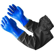 Pond Gloves, Long Rubber gloves - Waterproof Gloves elbow length rubber gloves, 25-inch Blue Gloves - One Size