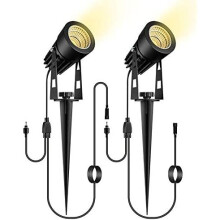 Garden Spotlights 2 Packs with 3m Wiring Cable Spike Lights Without Adapter, Only Extension Spotlights for ECOWHO Warm White Garden Lights Mains