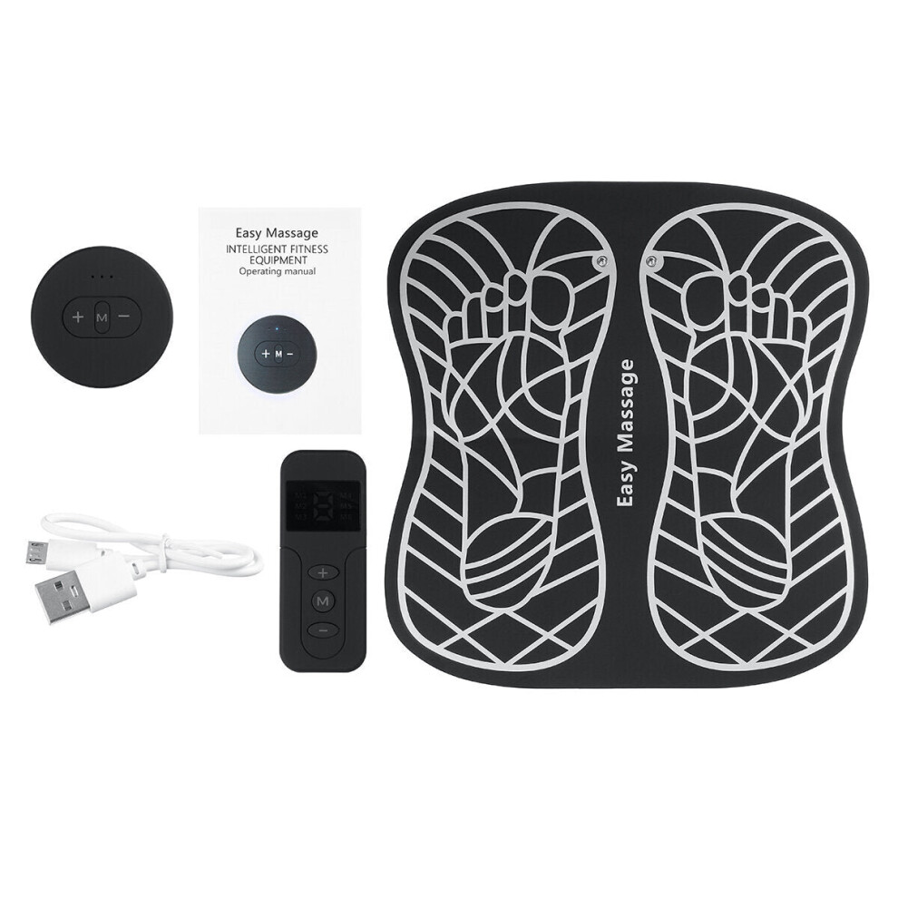 (Remote Control) USB Rechargeable Electric Foot Massager Mat Feet Pad Muscle Stimulator