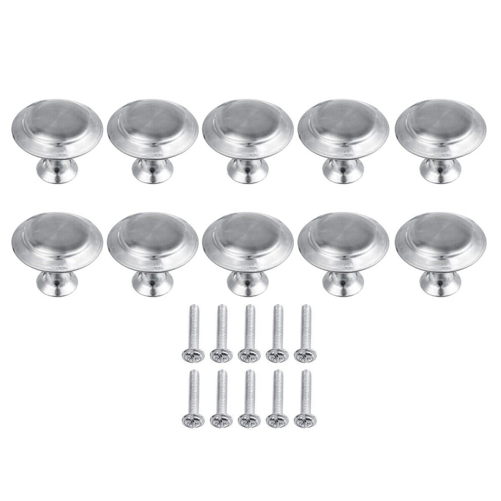 (L) 10Pcs Stainless Steel Door Knobs Wardrobe Cupboard Cabinet Kitchen Handle Pulls