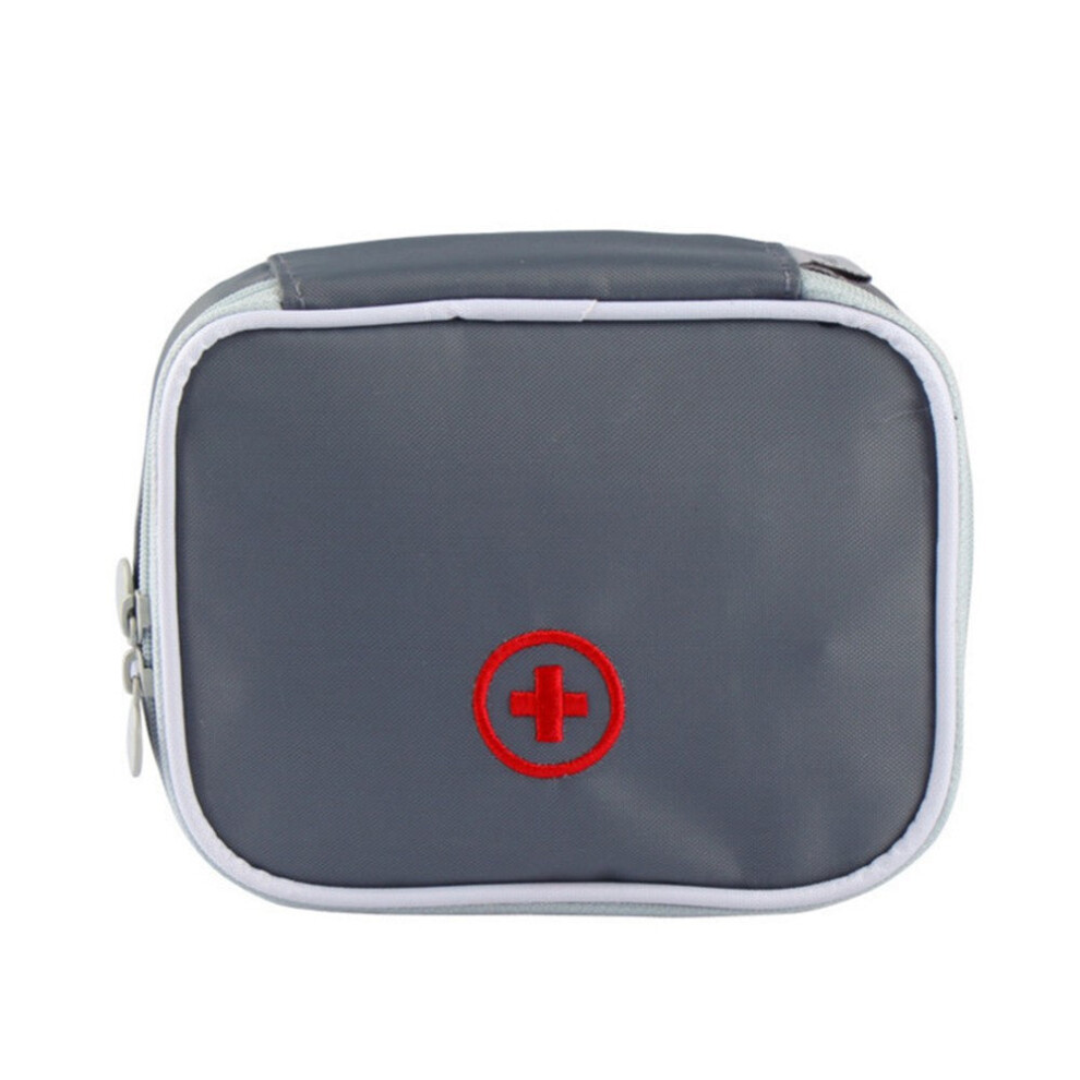 (Grey) Portable First Aid Empty Kit Pouch Tote Small Responder Storage Bags Compact Emergency Survival Medicine Bag