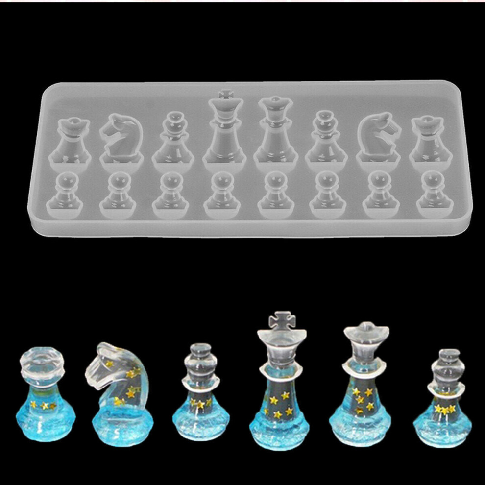 1PCS Crystal Chess Silicone Mold for DIY Ornament Resin Casting Craft Mould Tool