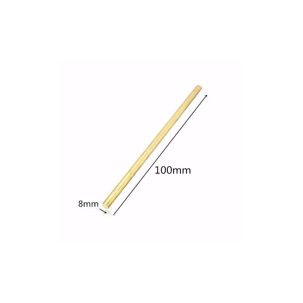 (100mm) 8mm Diameter 100/200/330/500mm Brass Round Bar Rod Circular Tube