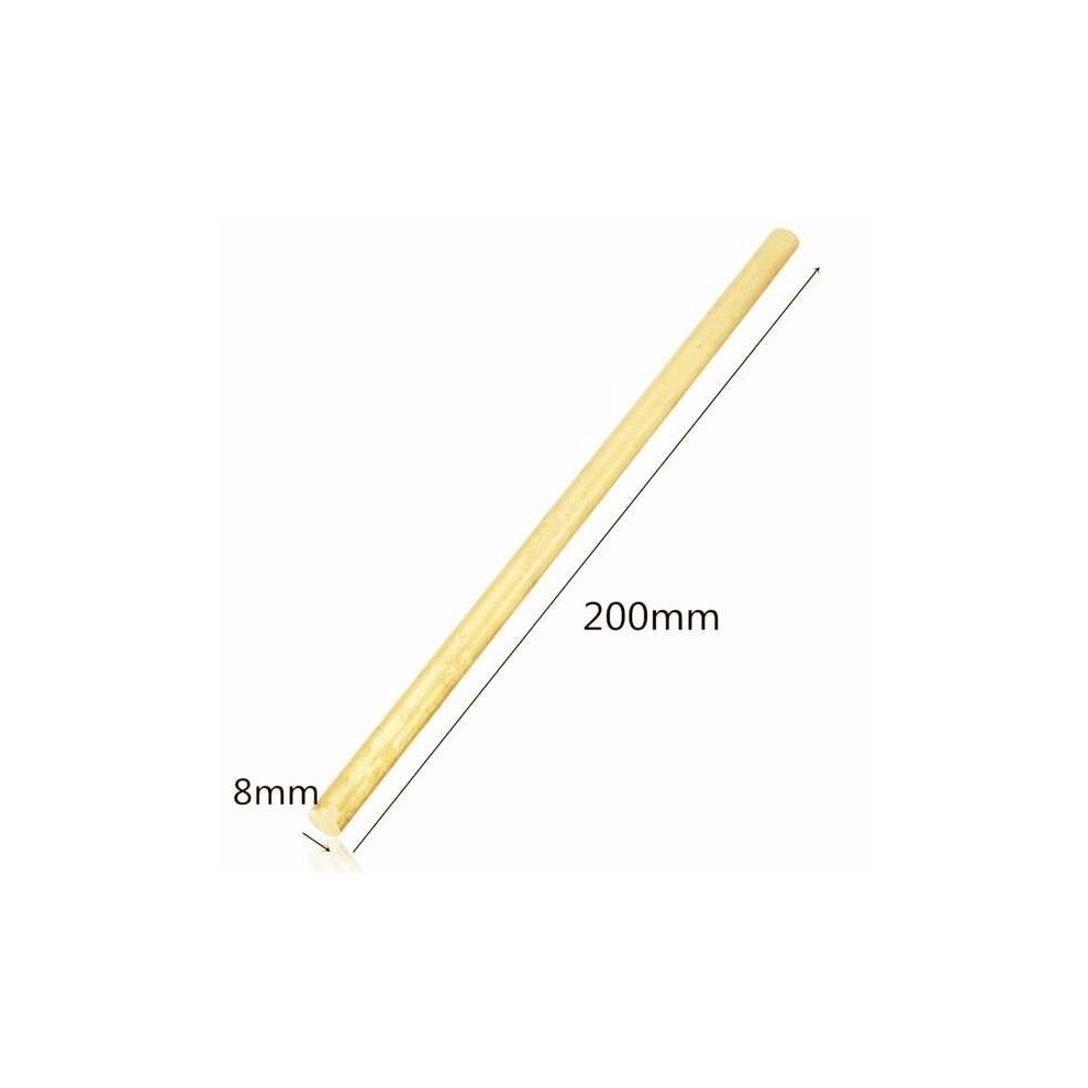 (200mm) 8mm Diameter 100/200/330/500mm Brass Round Bar Rod Circular Tube