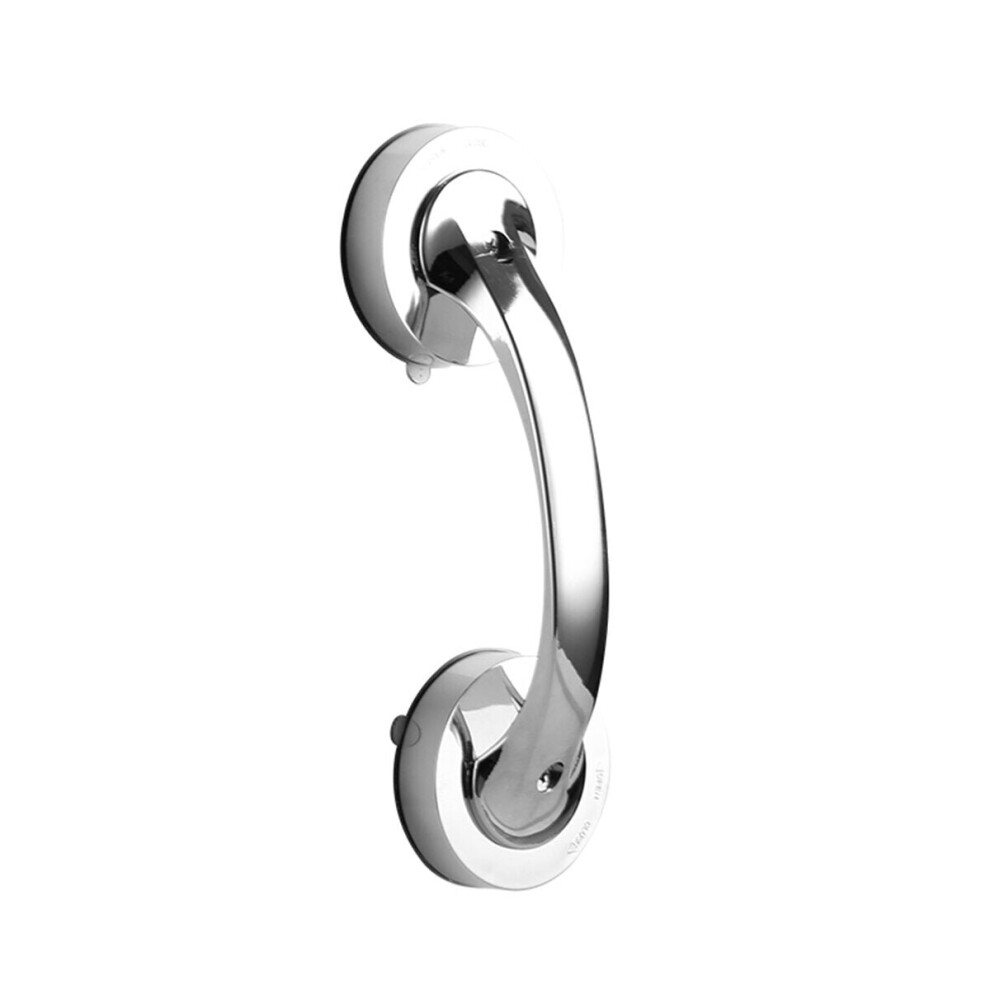 Greenzech Silver (Silver) Sucker Handrail Suction Cup Handrail Grab Bathroom Grip Tub Shower Bar Rail