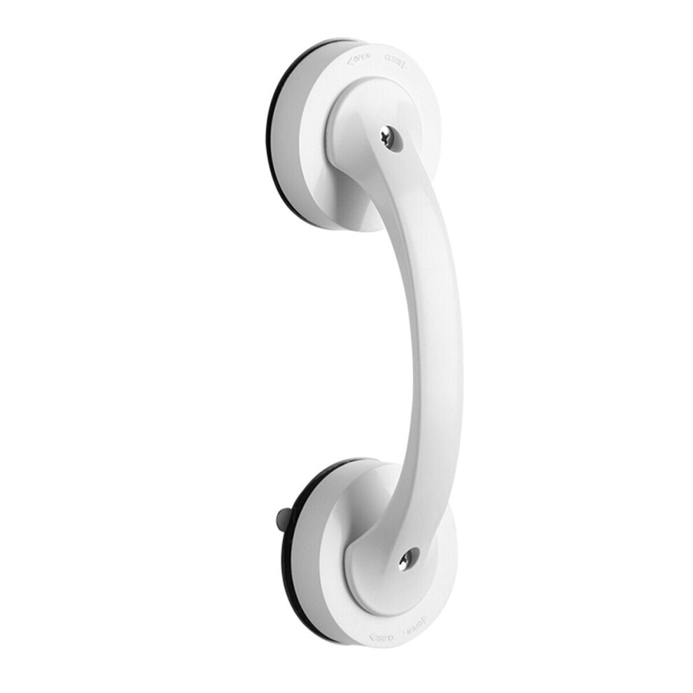 Greenzech White (White) Sucker Handrail Suction Cup Handrail Grab Bathroom Grip Tub Shower Bar Rail