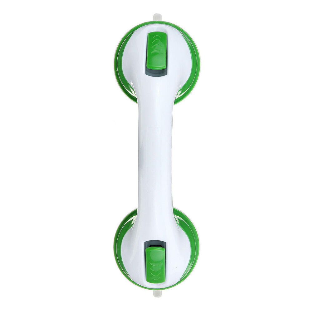 (Green + white) Grip Suction Cup Safe Helping Handle Bath Tub Bathroom Shower Grab Bar Handrail Door Handles