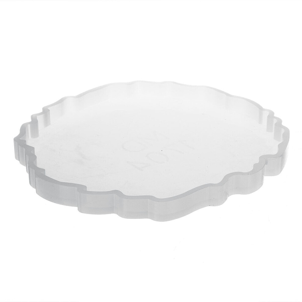 (D) Irregular Wave Round Coasters Mold Silicone Resin Cement Casting MoUld Tools